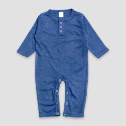 Baby Henley Jumpsuits – Polyester Cotton Blend Denim Heather - LG3404DH - The Laughing Giraffe®