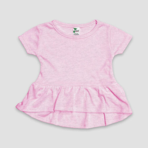 Baby Girls Short Sleeve Peplum Top Cotton Candy - Polyester Cotton - LG3505C - The Laughing Giraffe®