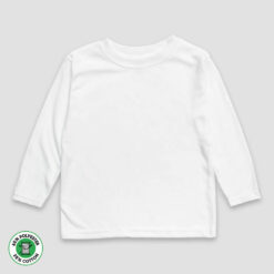 Unisex Plain Toddler Long Sleeve T-Shirts - Polyester Cotton Blend - LG3586W - The Laughing Giraffe®