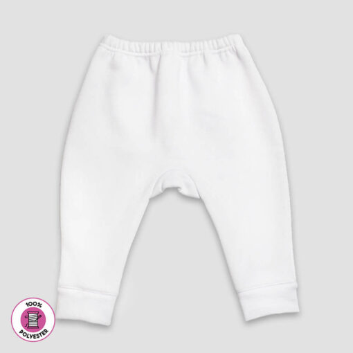 Baby Fleece Jogger Pants – White – 100% Polyester - LG5605W - The Laughing Giraffe®