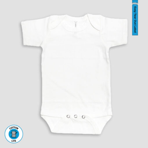 Blank Lightweight Cotton Baby Onesies - CottonLite® Easy Tear Out Tags