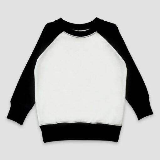 Baby Raglan Pullover T-Shirt – White/Black – 100% Polyester - LG4499WD - The Laughing Giraffe®