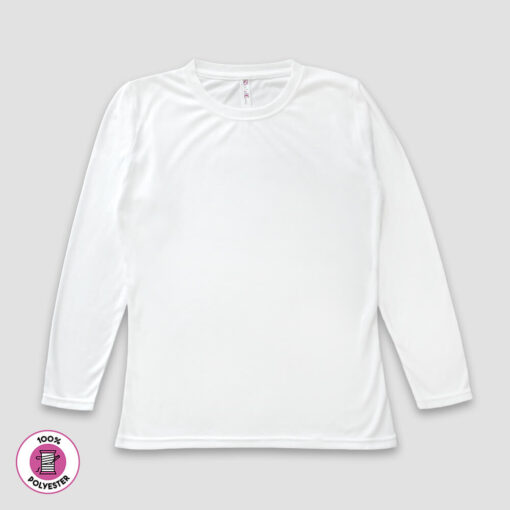 Plain Ladies Long Sleeve T-Shirts - 100% Polyester | Neil & David - ND4565WI