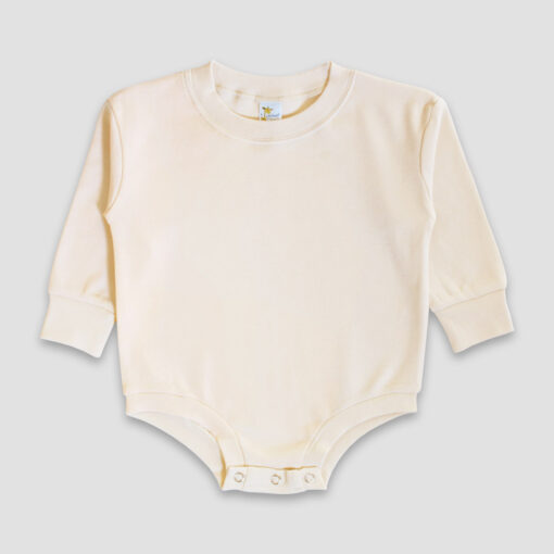 Long Sleeve Bubble Romper — Natural — Premium 100% Cotton LG2300N - The Laughing Giraffe®