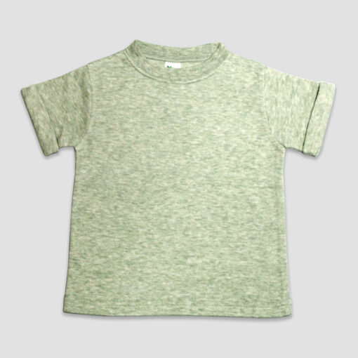 Rolled Short Sleeve Toddler T-Shirts - Sage Heather - LG3540SG | The Laughing Giraffe