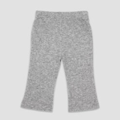 Blank Baby Girls Flare Pants - Heather Gray – Polyester-Cotton Blend - The Laughing Giraffe®